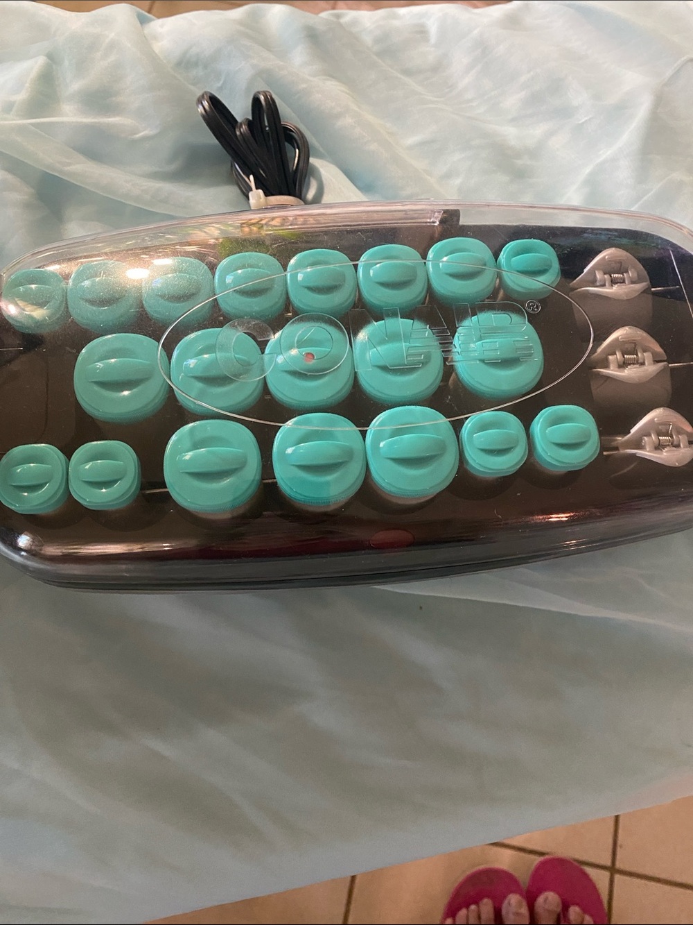 Conair Teal Heated Hair Rollers Set w/ EXTRA CLIPS